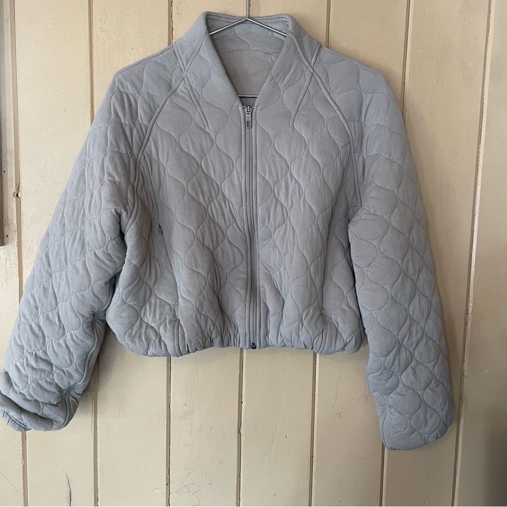 Lululemon Quilted Bomber Jacket Riverstone Size 8 - Picture 4 of 9